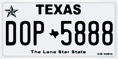 TX license plate DOP5888
