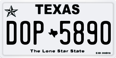 TX license plate DOP5890