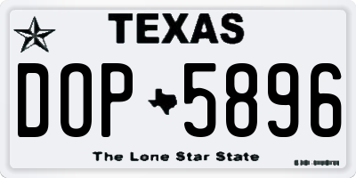 TX license plate DOP5896