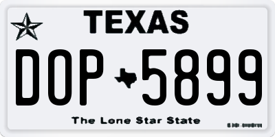 TX license plate DOP5899