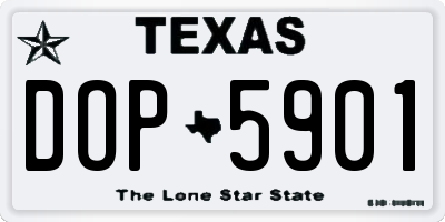TX license plate DOP5901