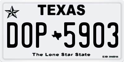 TX license plate DOP5903