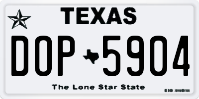 TX license plate DOP5904