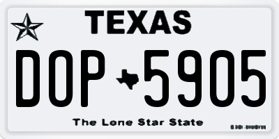 TX license plate DOP5905