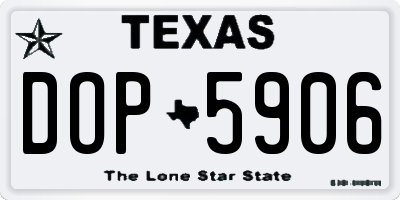 TX license plate DOP5906