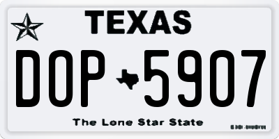 TX license plate DOP5907