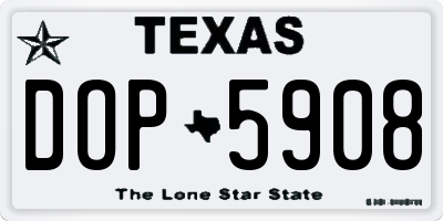 TX license plate DOP5908