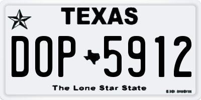 TX license plate DOP5912