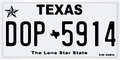 TX license plate DOP5914