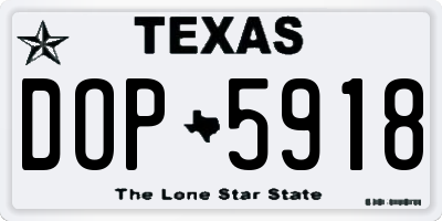 TX license plate DOP5918