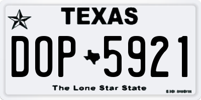 TX license plate DOP5921