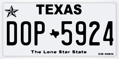 TX license plate DOP5924