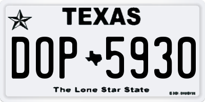 TX license plate DOP5930