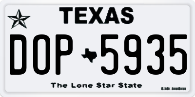 TX license plate DOP5935