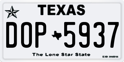 TX license plate DOP5937