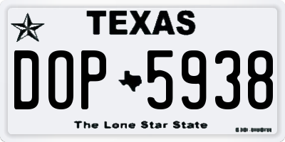 TX license plate DOP5938