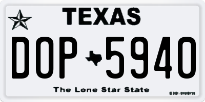 TX license plate DOP5940