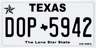 TX license plate DOP5942