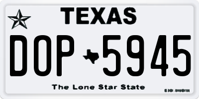TX license plate DOP5945