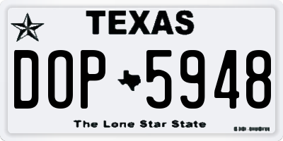 TX license plate DOP5948