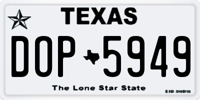 TX license plate DOP5949