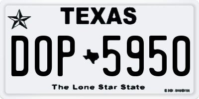 TX license plate DOP5950