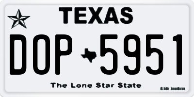 TX license plate DOP5951