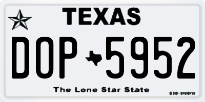TX license plate DOP5952
