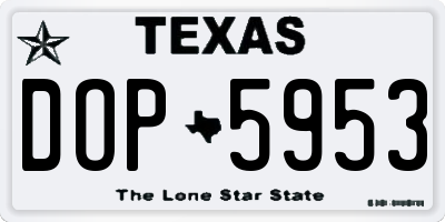 TX license plate DOP5953