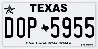 TX license plate DOP5955