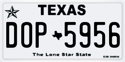 TX license plate DOP5956
