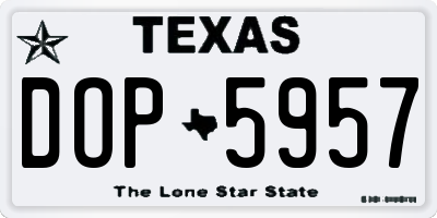 TX license plate DOP5957