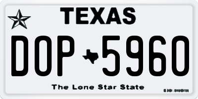 TX license plate DOP5960