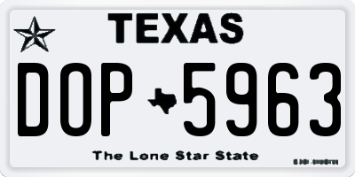 TX license plate DOP5963