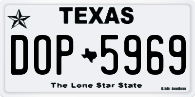 TX license plate DOP5969