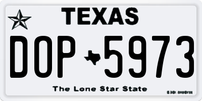 TX license plate DOP5973