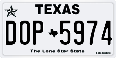 TX license plate DOP5974
