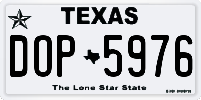 TX license plate DOP5976