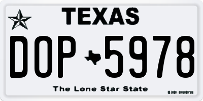 TX license plate DOP5978