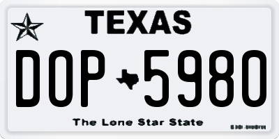 TX license plate DOP5980