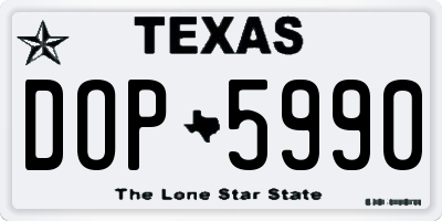 TX license plate DOP5990
