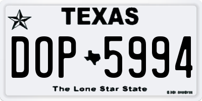 TX license plate DOP5994