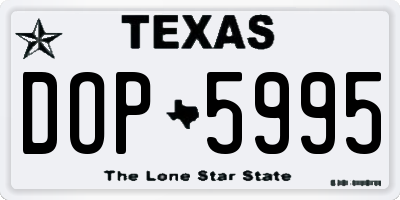 TX license plate DOP5995