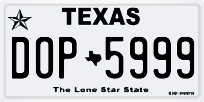 TX license plate DOP5999