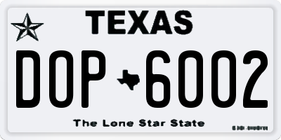 TX license plate DOP6002