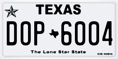TX license plate DOP6004