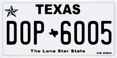 TX license plate DOP6005