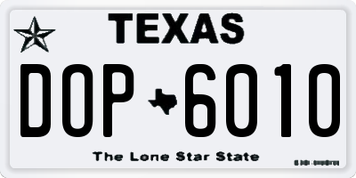 TX license plate DOP6010