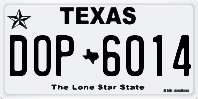 TX license plate DOP6014