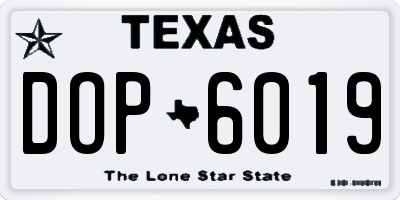 TX license plate DOP6019